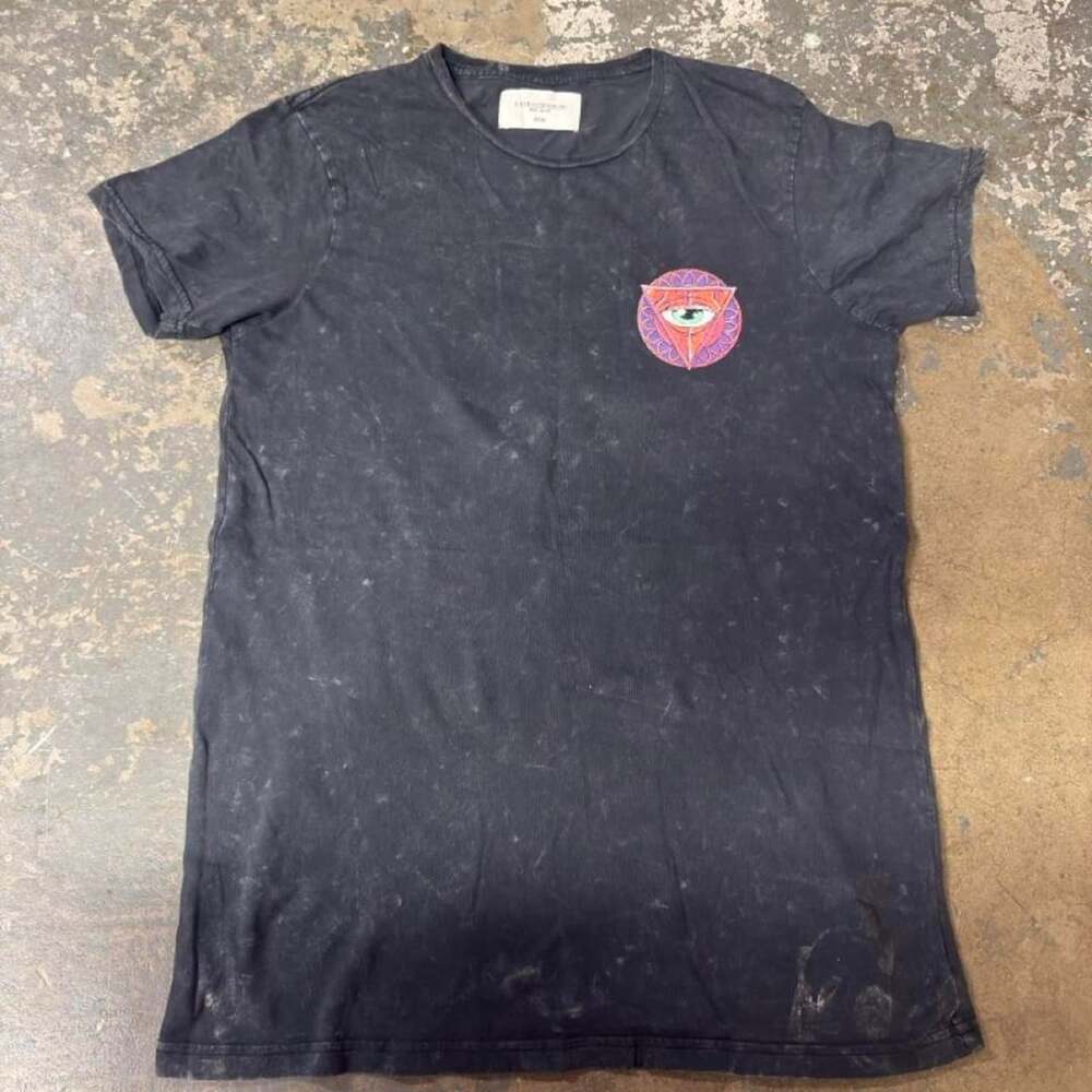 T-Bar x Cotton On Mystic Mountain Joshua Tree T-Shirt M/M Black Acid Wash